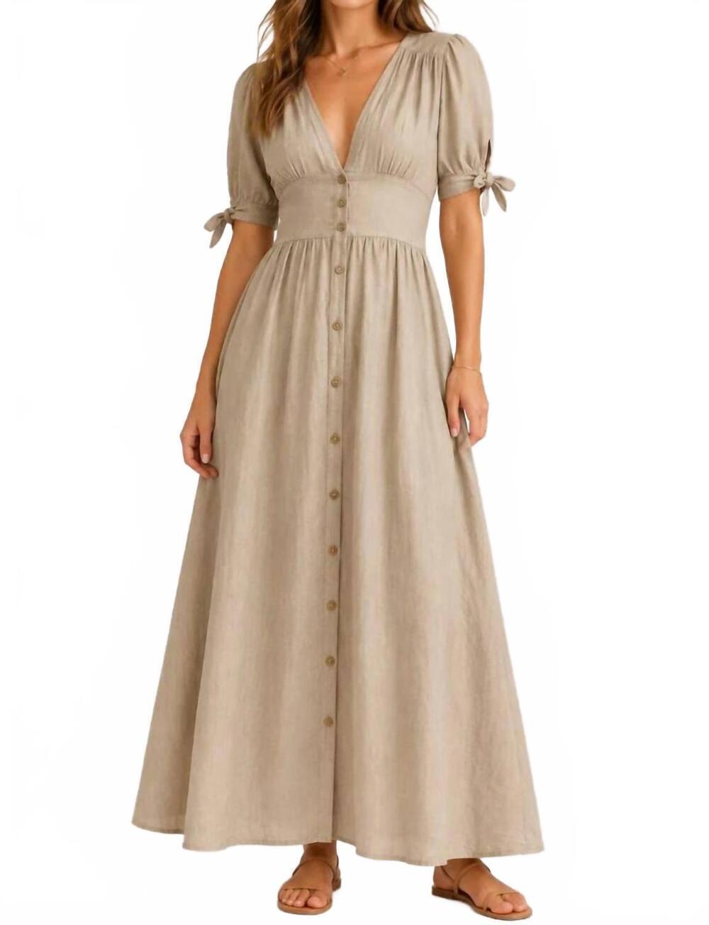 NEW SCANDAL ITALY march maxi dress in beige